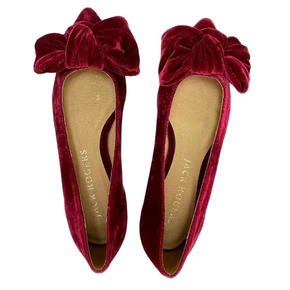 Jack Rogers Heidi Bordeaux Velvet Womens Flats Size 5.5M NWOB - Picture 6 of 16